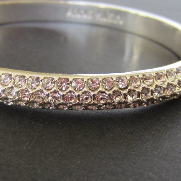Anne Klein Silver Tone Pave Set Crystal Bangle - Picture 6 of 9